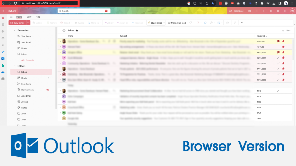 Outlook - Browser Version